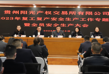 貴州陽(yáng)光產(chǎn)權(quán)交易所有限公司召開(kāi)2023年復(fù)工復(fù)產(chǎn)安全生產(chǎn)工作專(zhuān)題會(huì)暨全員安全生產(chǎn)大會(huì)